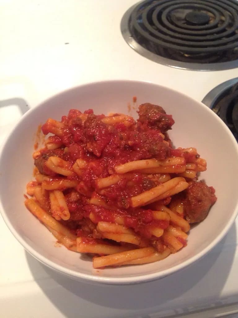 slow cooked sausage pasta sauce