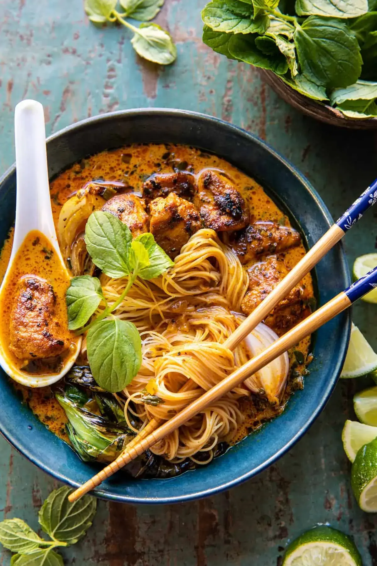 30 Minute Creamy Thai Turmeric Chicken and Noodles