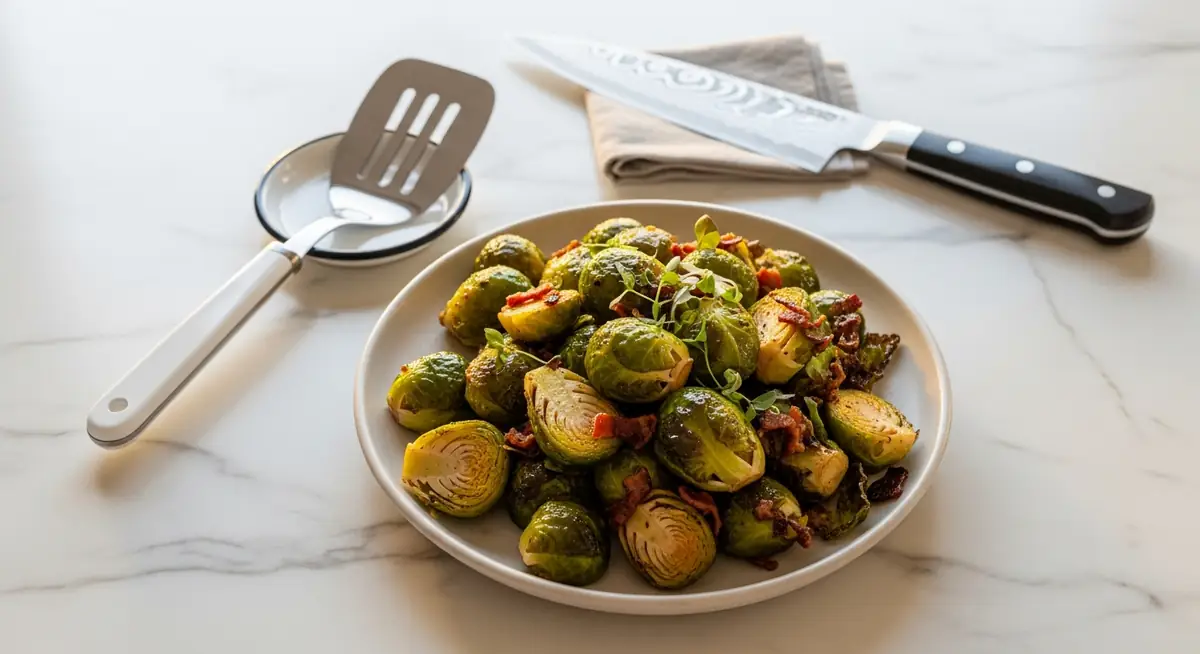 Bacon Fat Pan-Fried Brussels Sprouts