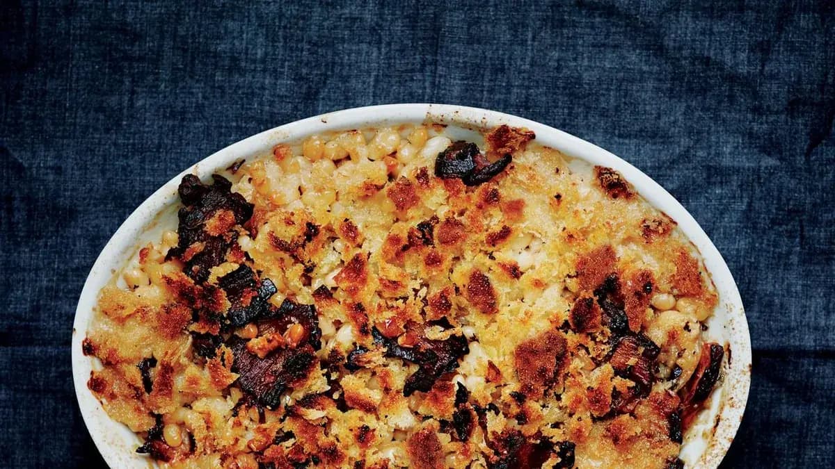 Baked Beans with Slab Bacon and Breadcrumbs