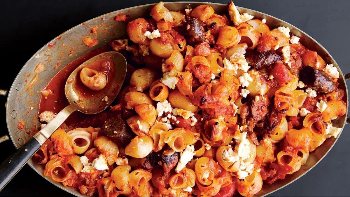 Baked Pasta with Merguez and Harissa-Spiked Sauce