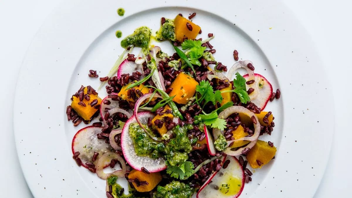 Black Rice Salad with Cilantro Pesto
