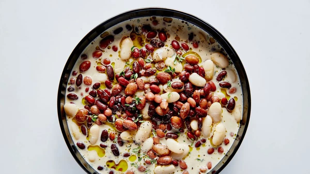 Brothy Heirloom Beans with Cream