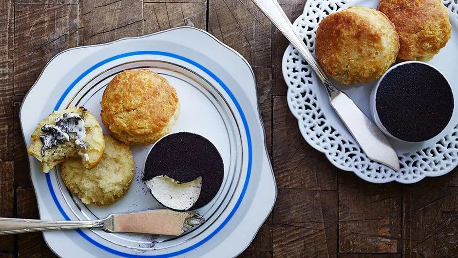 Buttermilk Biscuits with Burnt Onion Butter