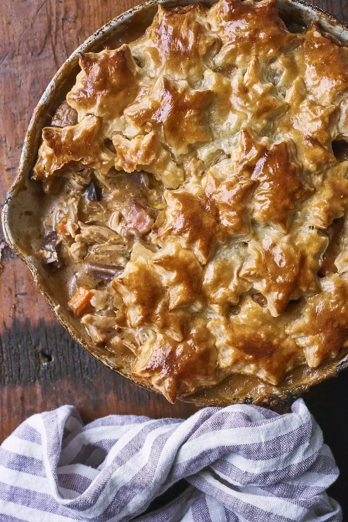 Buttermilk Puff Pastry Chicken Pot Pie