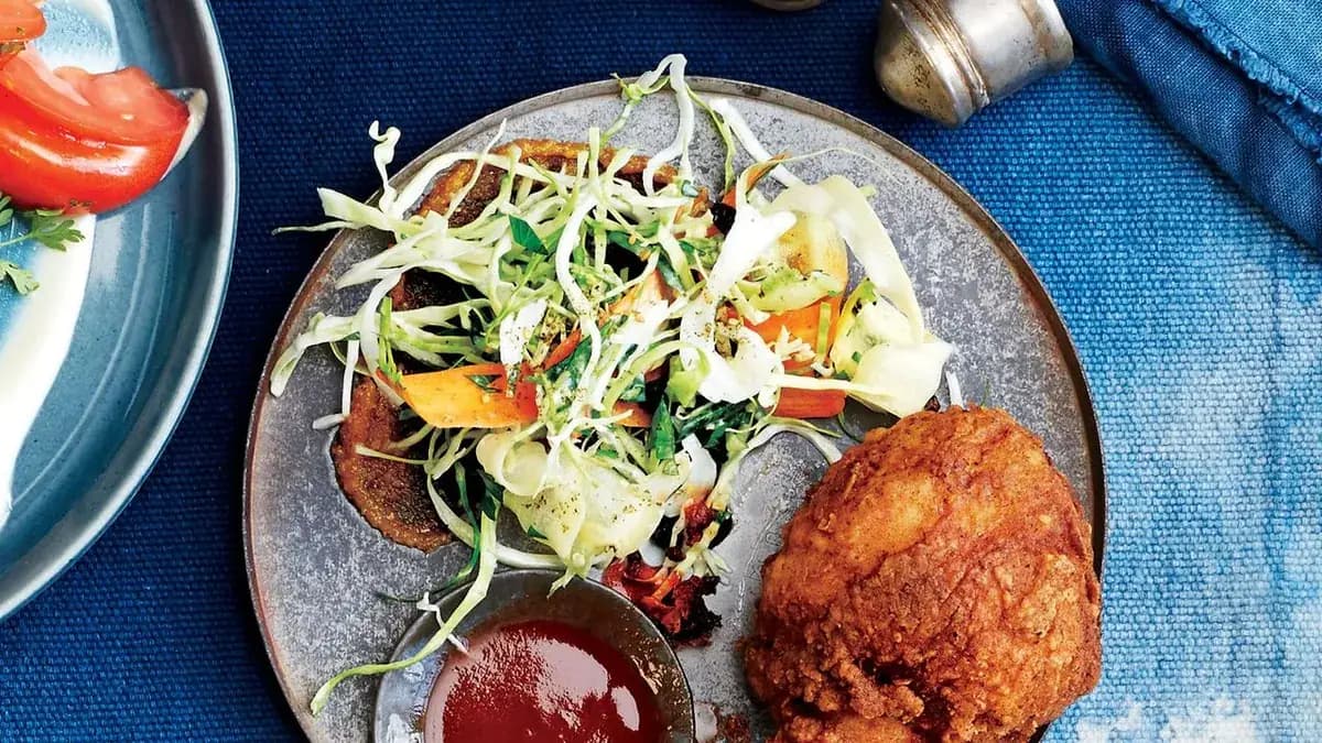 Cabbage and Carrot Slaw with Walnut-Za’atar Pesto