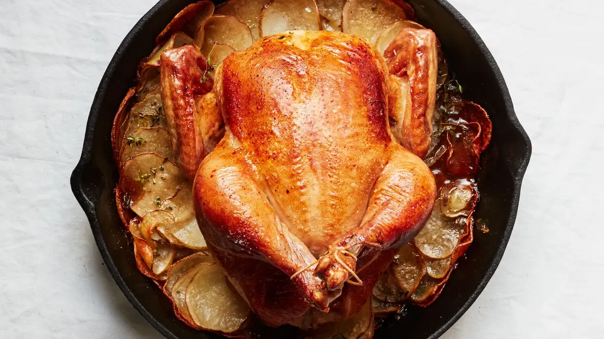 Cast-Iron Roast Chicken with Crispy Potatoes