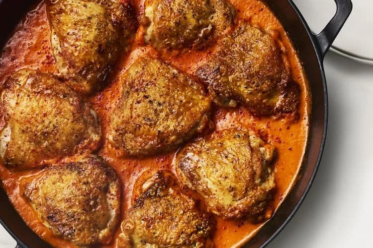 Chicken Thighs with Pepper-Tomato Sauce