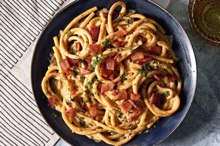 Chile Crisp Caramelized Onion Pasta