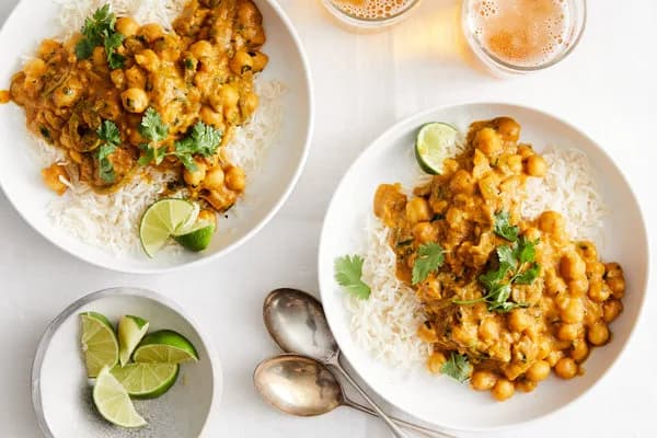 Coconut Curry Chickpeas with Pumpkin and Lime