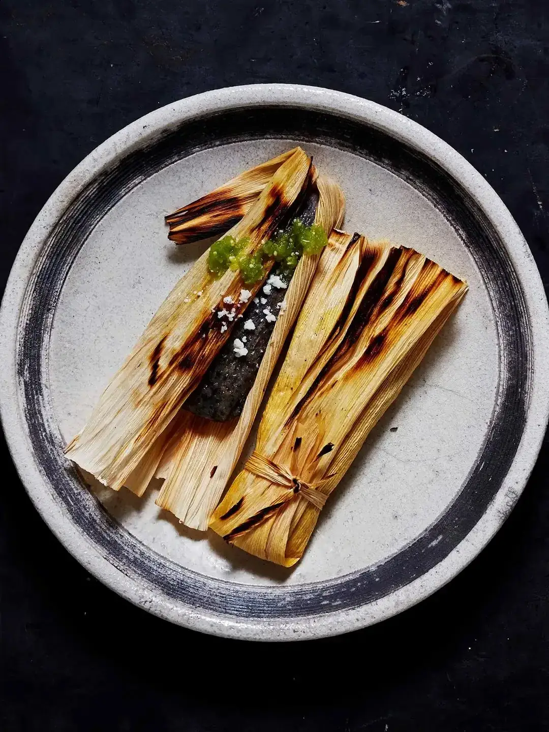 Corn Tamales with Tomatillo Salsa