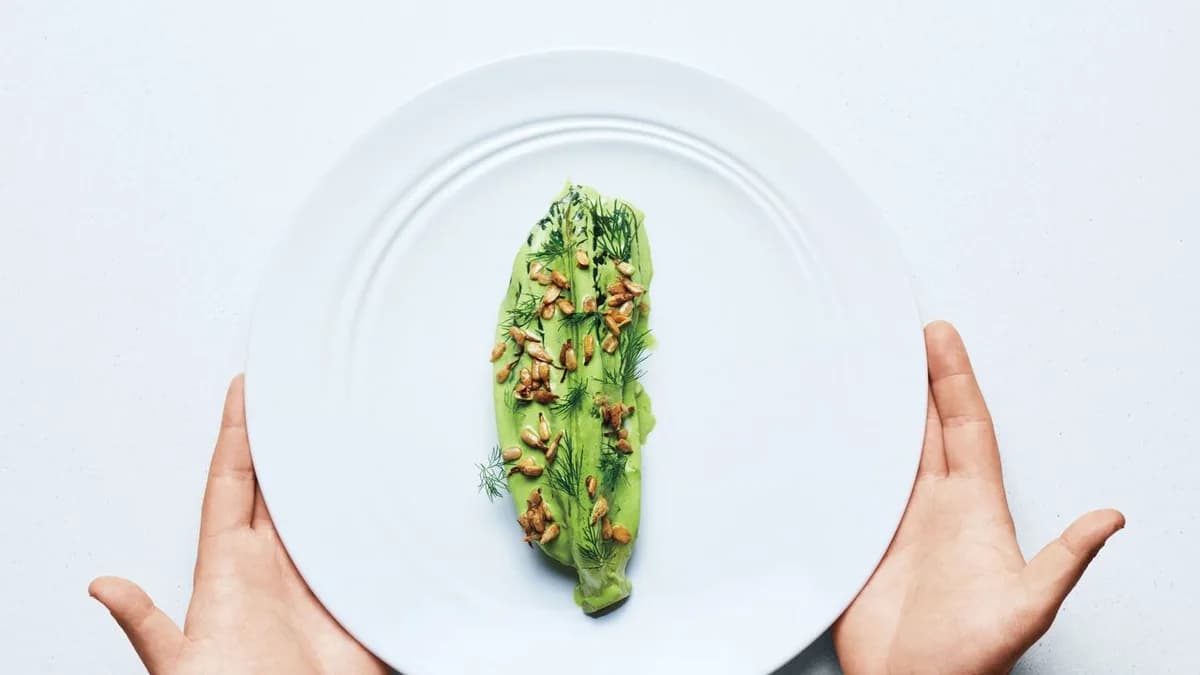 Crab with Romaine, Dill Sauce, and Sunflower Seeds