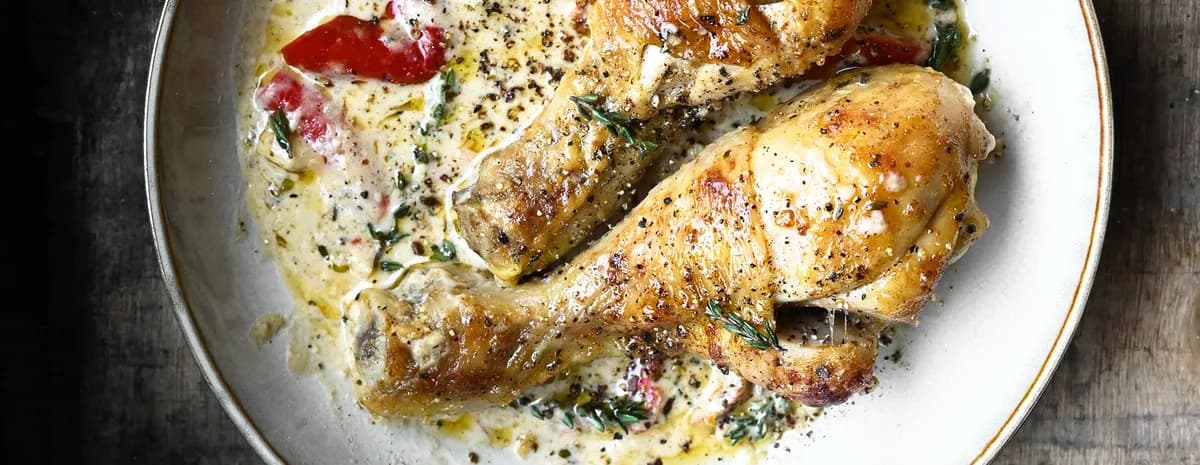 Creamy Black Pepper Chicken Drumsticks