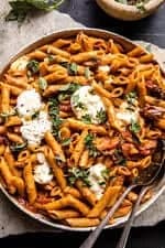 Creamy Sun-Dried Tomato Pasta with Melted Burrata