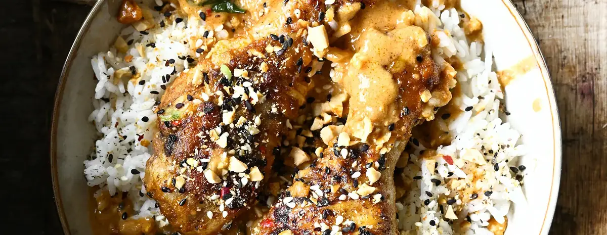 Crispy Baked Peanut Butter Chicken Drumsticks