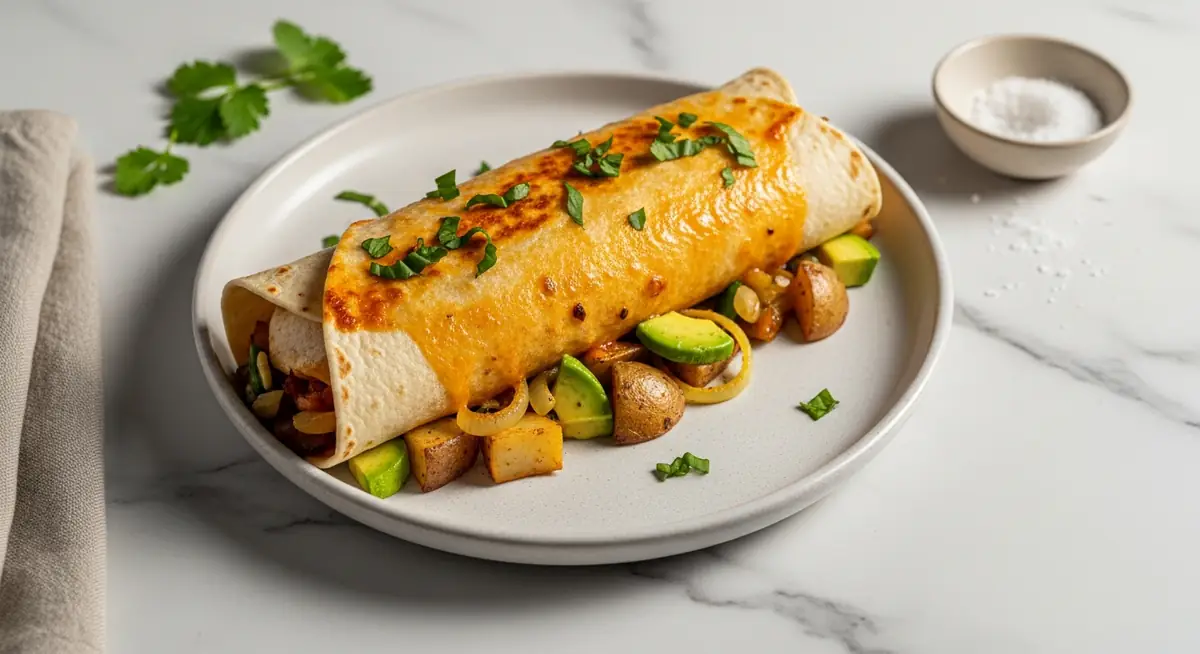 Crispy Cheese Poblano Avocado Burrito