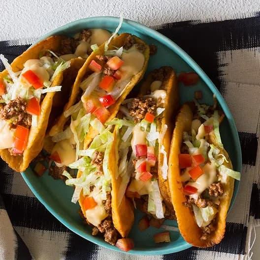 Crunchy Ground Beef and Cheesy Tacos