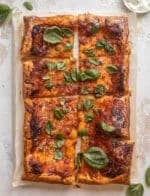 Easy Vodka Sauce & Provolone Puff Pastry Pizza