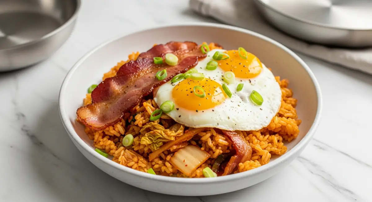 Eggs And Bacon With Spicy Fried Rice Recipe