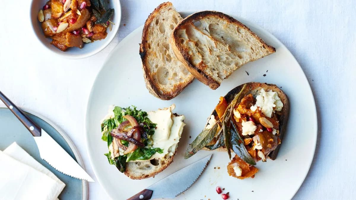 Fava Bean Bruschetta with Chicory and Red Onion