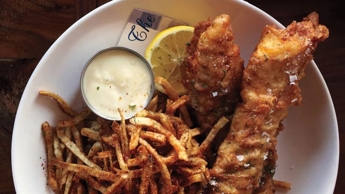 Fish and Chips with Malt Vinegar Mayonnaise