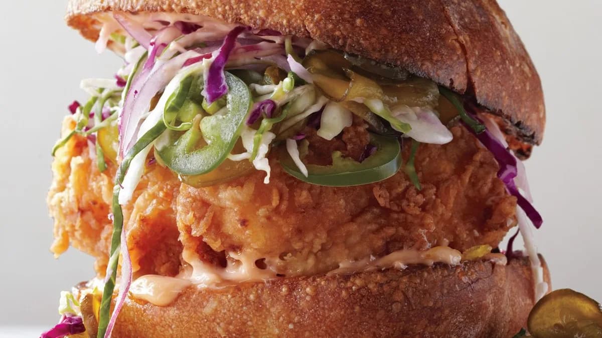 Fried Chicken Sandwich with Slaw and Spicy Mayo