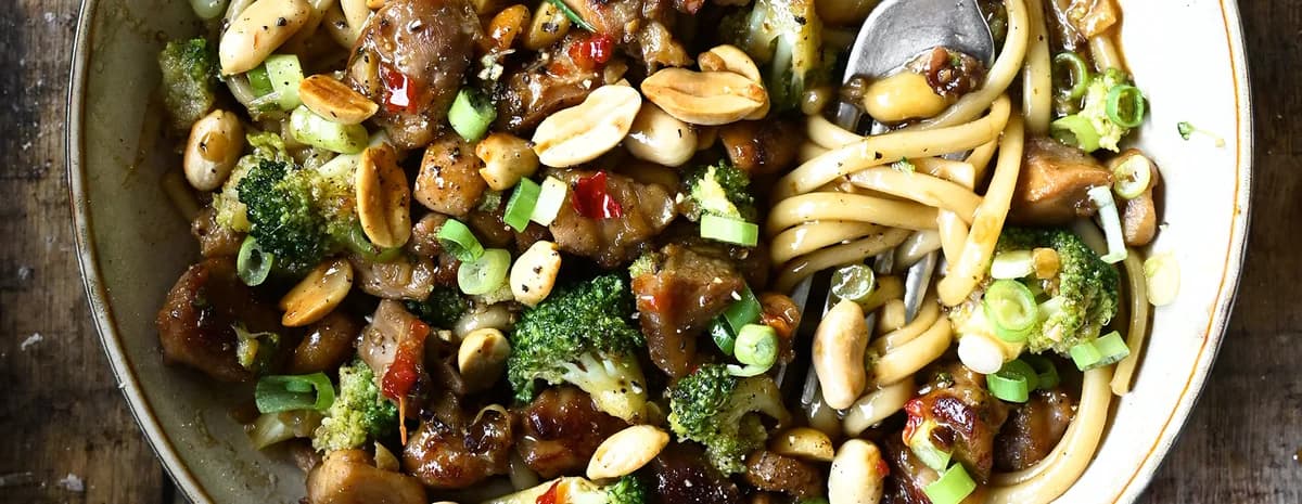 Garlic Chicken & Broccoli Stir-Fry with Peanuts