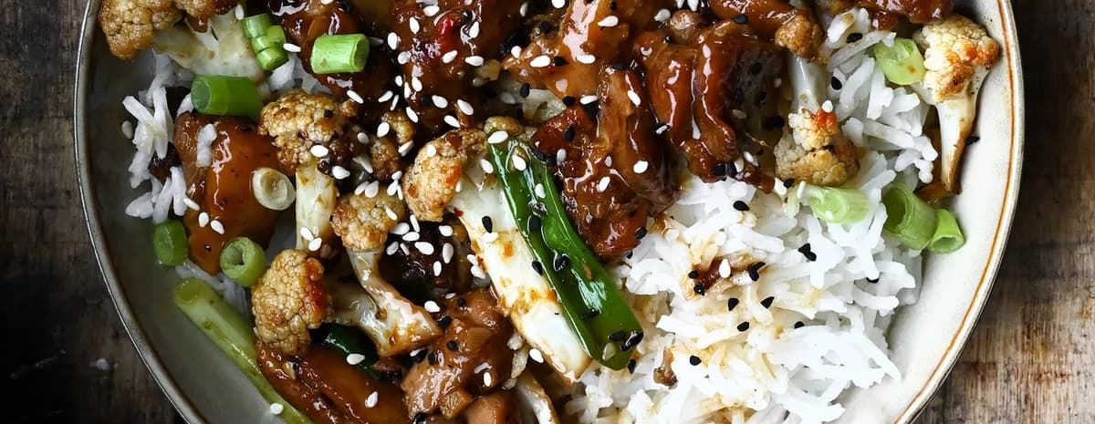 Garlic Soy Chicken with Cauliflower