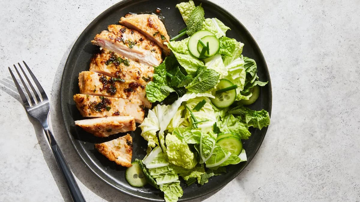 Ginger Chicken with Crisp Napa Salad