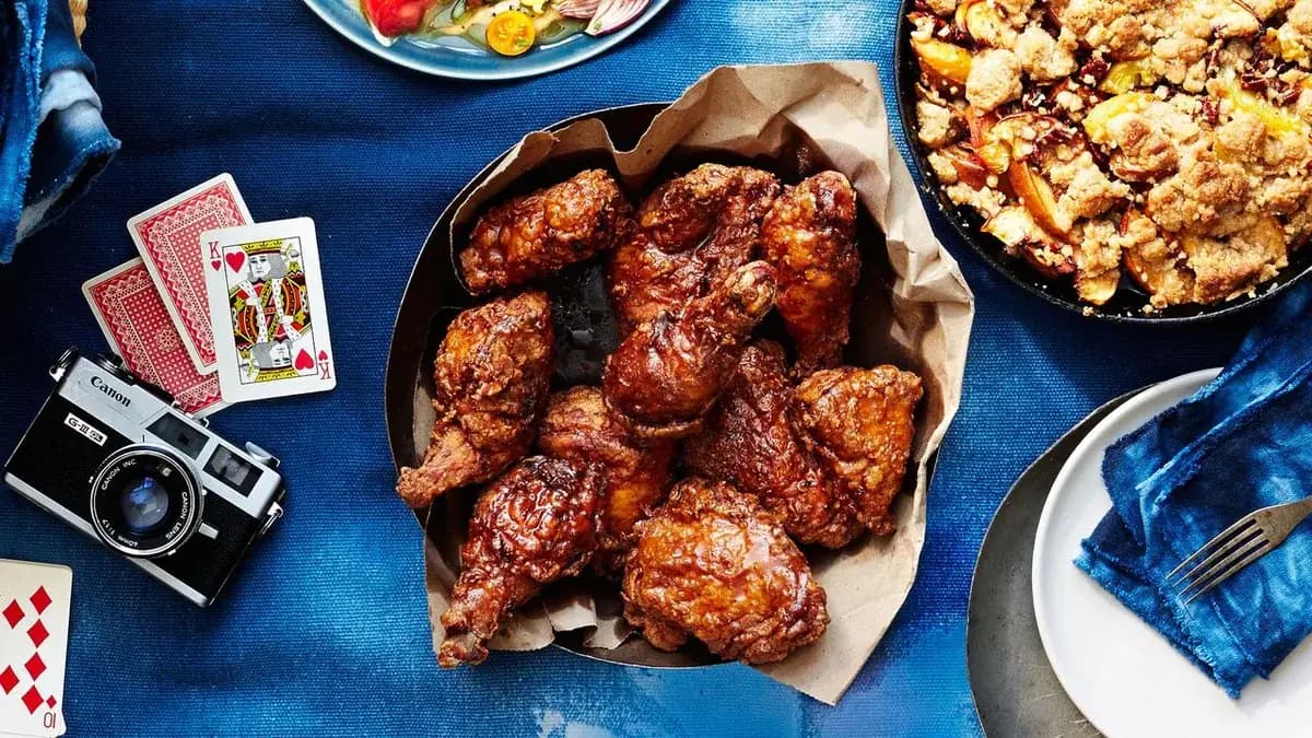 Glazed Fried Chicken with Old Bay and Cayenne