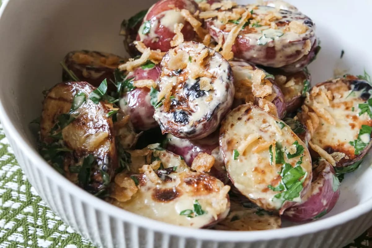 Grilled Potato Salad with Lemony Mayo