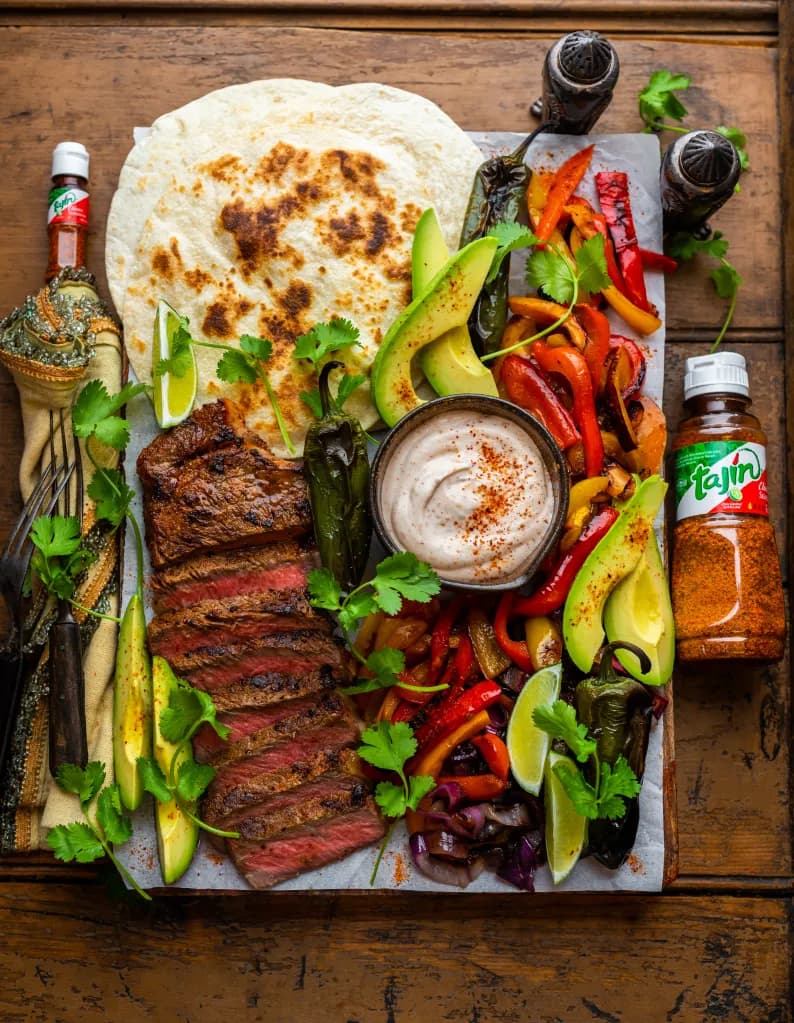 Grilled Tajin-Crusted Steak Fajitas