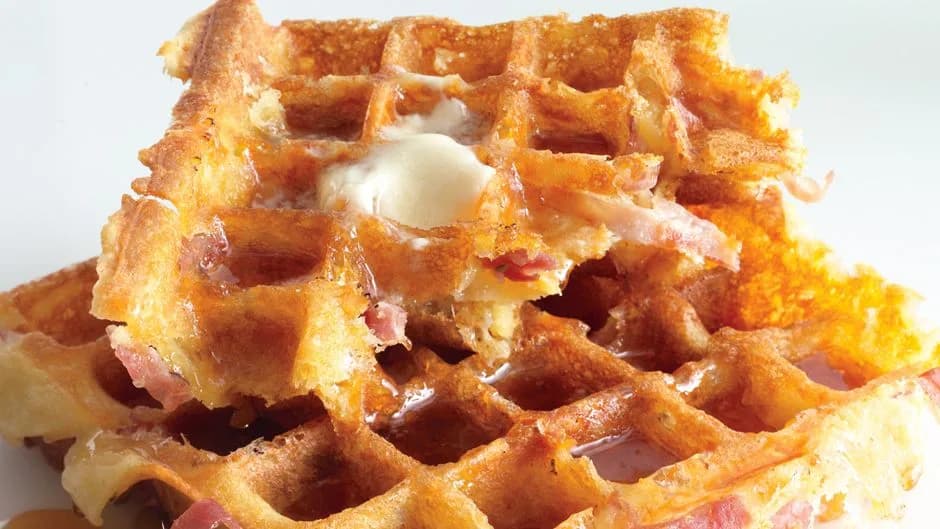 Ham-and-Cheese Waffles