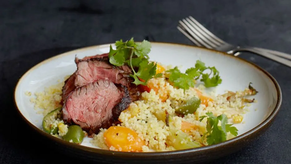 Hanger Steak with Spicy Lemon Couscous