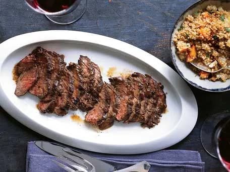Hanger Steak with Warm Bulgur Salad