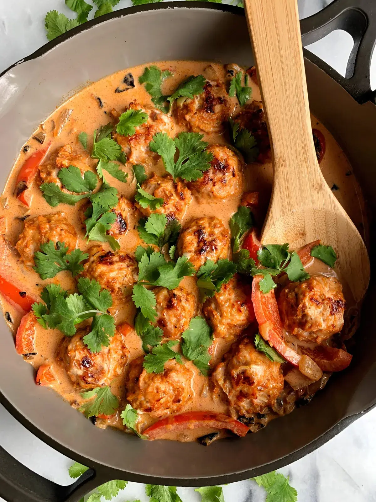 Healthy Thai Turkey Meatballs in Coconut Curry