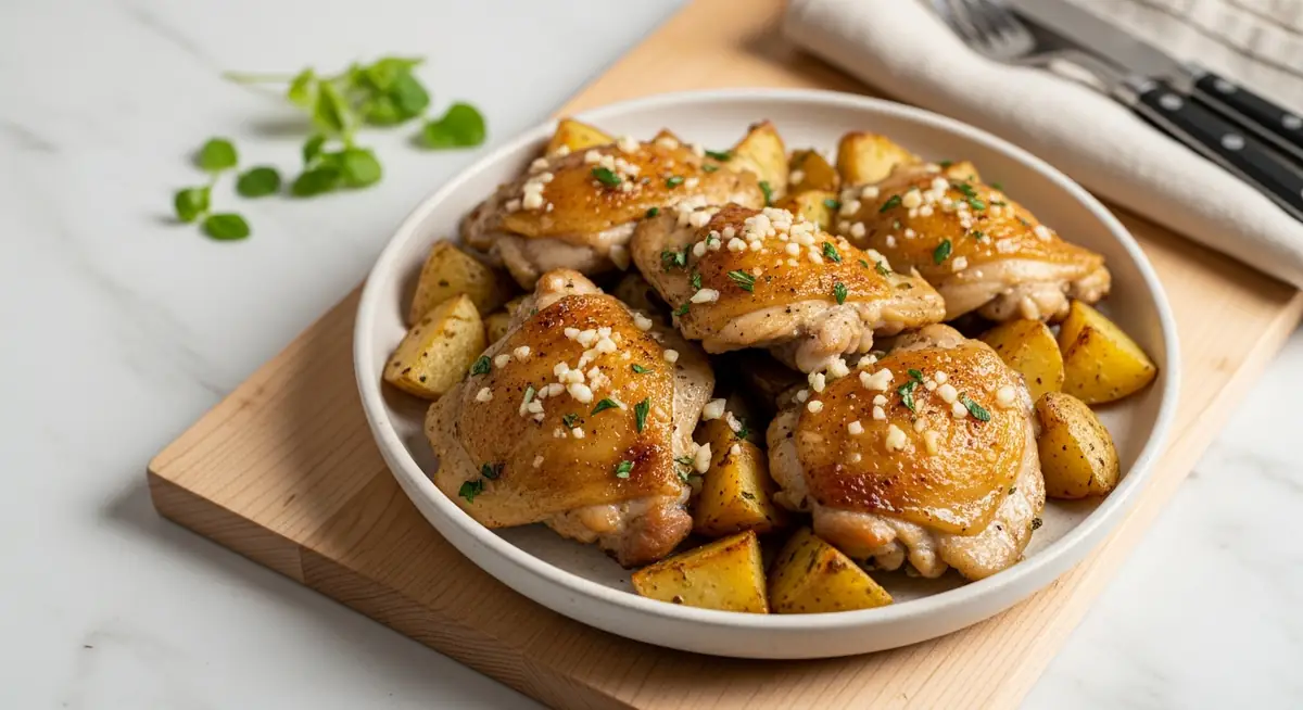 Herb Butter Chicken Thighs & Potatoes