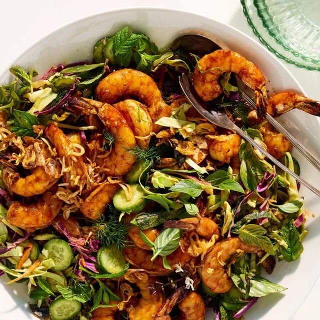 Hoisin-Peanut Shrimp and Slaw