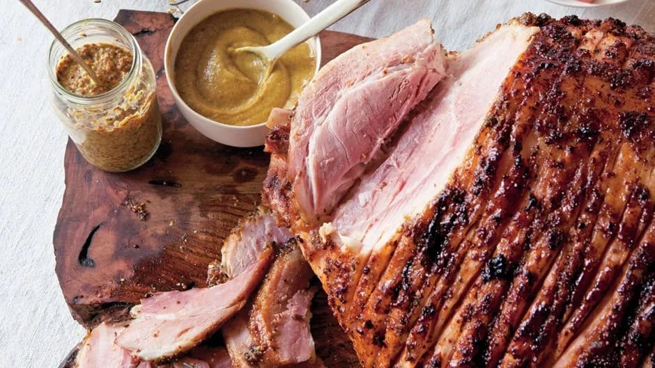 Holiday Ham with Riesling and Mustard