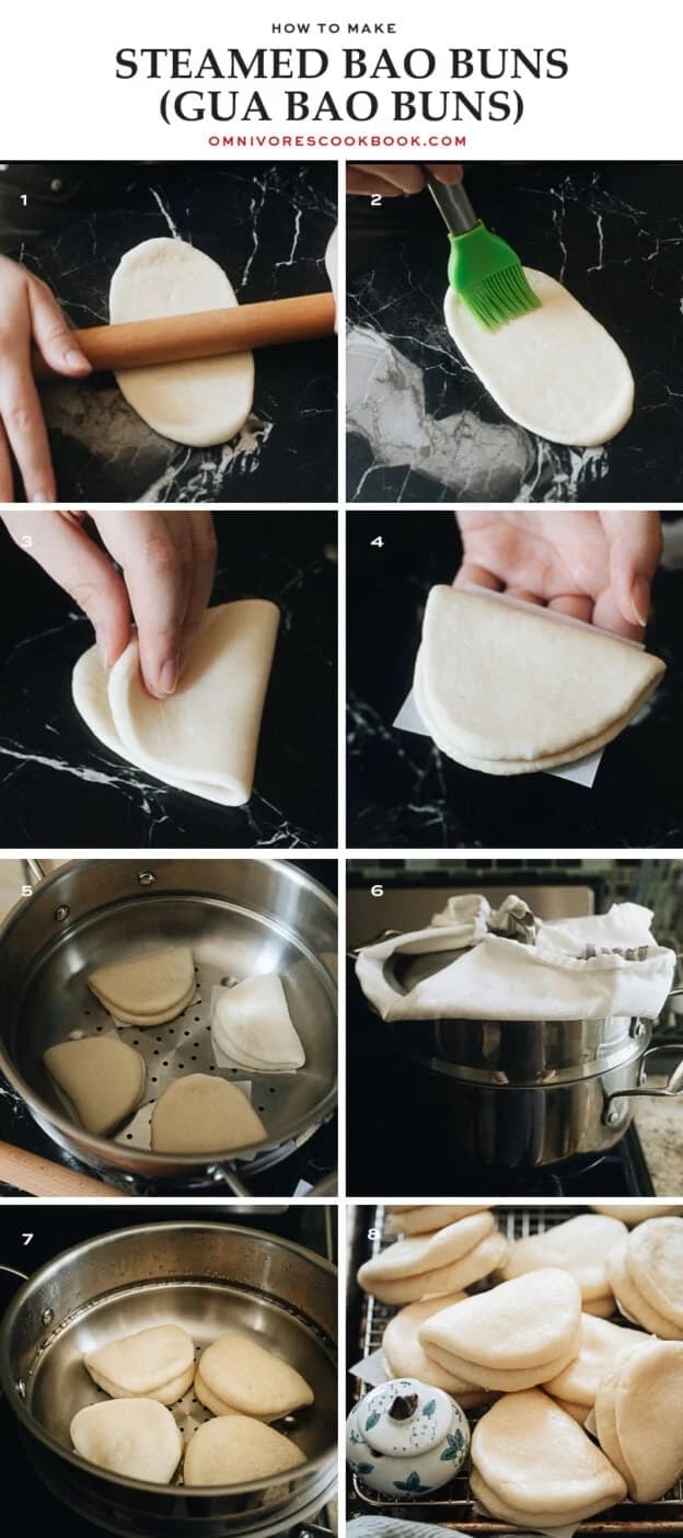 How to Make Steamed Bao Buns (Gua Bao Buns)