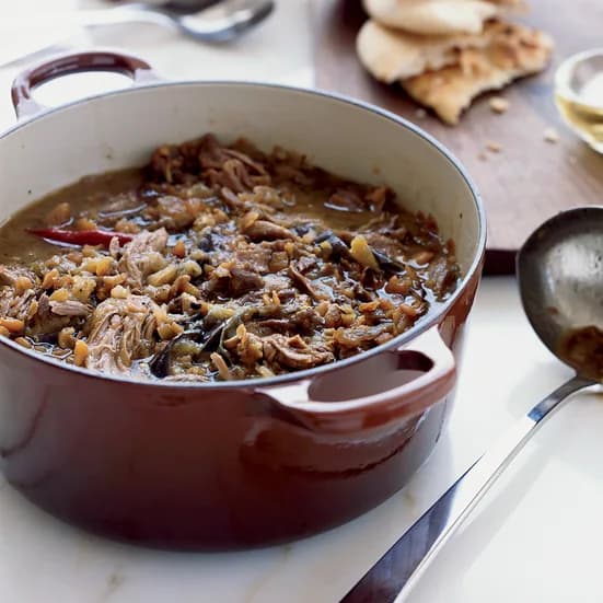 Iraqi Lamb and Eggplant Stew with Pitas