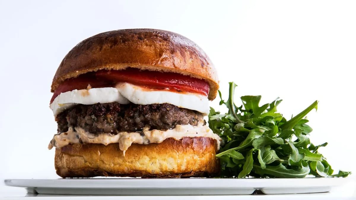Lamb-Bacon Burgers with Spicy Aioli