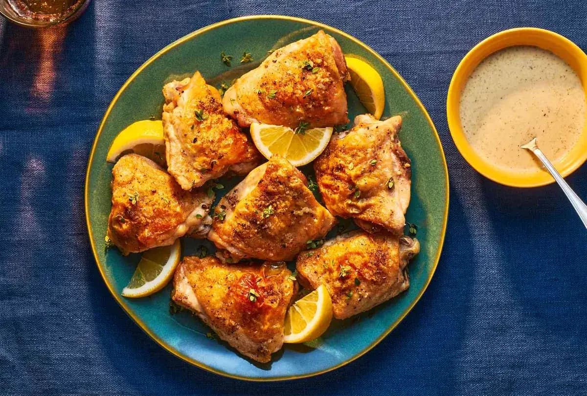Lemon-and-Garlic Baked Chicken Thighs