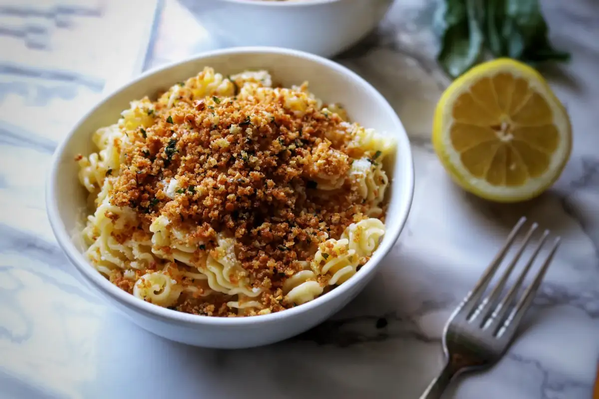 Lemon Pasta with Basil-Garlic Breadcrumbs