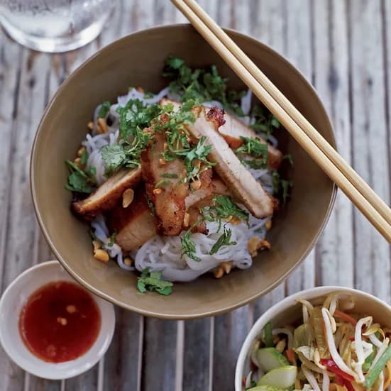 Lemongrass-Barbecued Pork with Rice-Vermicelli Salad