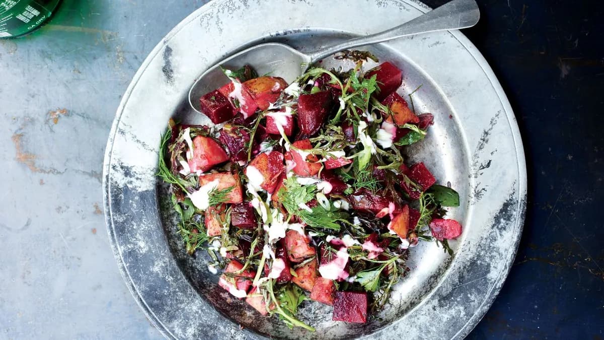 Marinated Beets with Potatoes and Horseradish