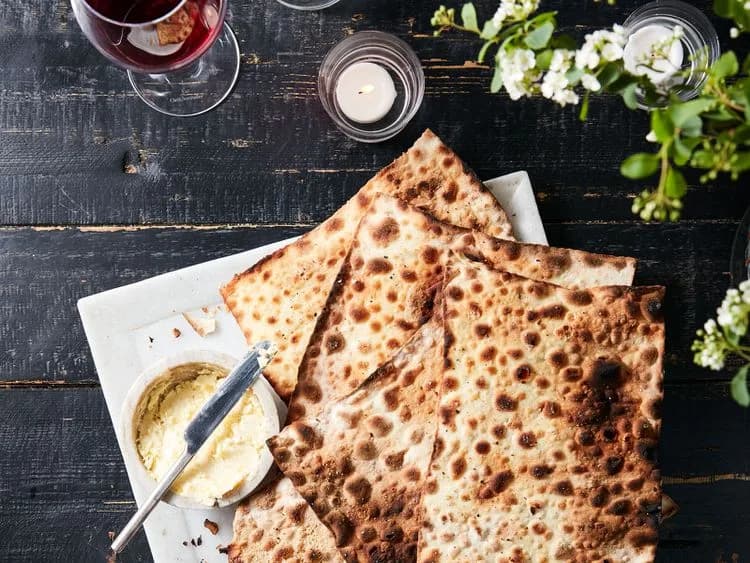 Matzo with Horseradish Butter