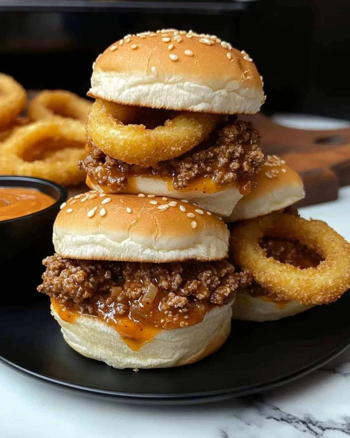 Mini Burgers & Crispy Onion Rings
