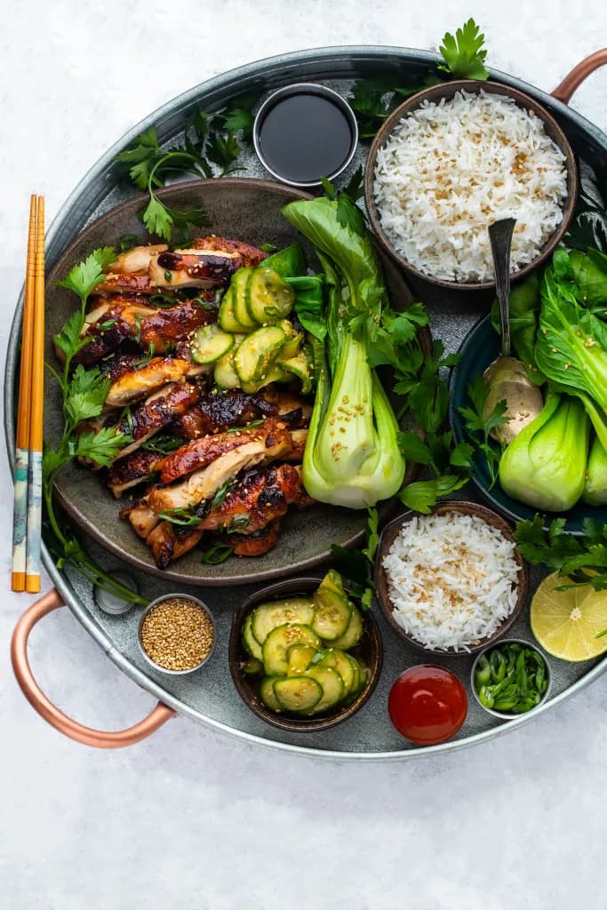 Miso Marinated Grilled Chicken with Japanese Pickles