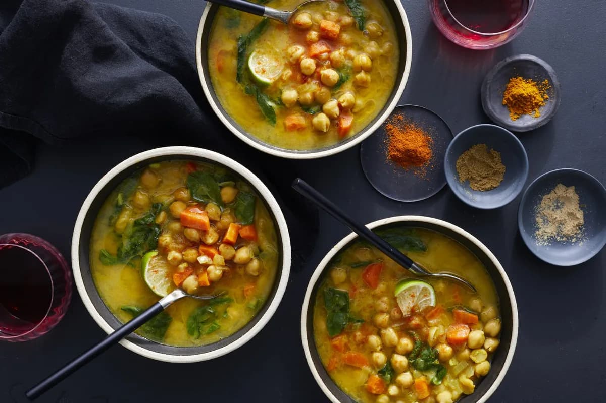 Moroccan Chickpea, Carrot, and Spinach Soup